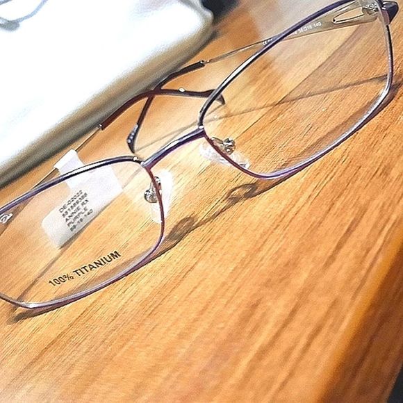 100% Titanium Eyeglass Frame, Woman, Rx'able, Purple Glasses, 56 16 140 NEW - Picture 4 of 11